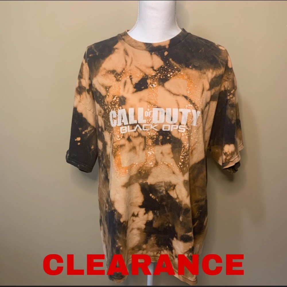 Custom Bleach Dyed Distressed Call of Duty Tee